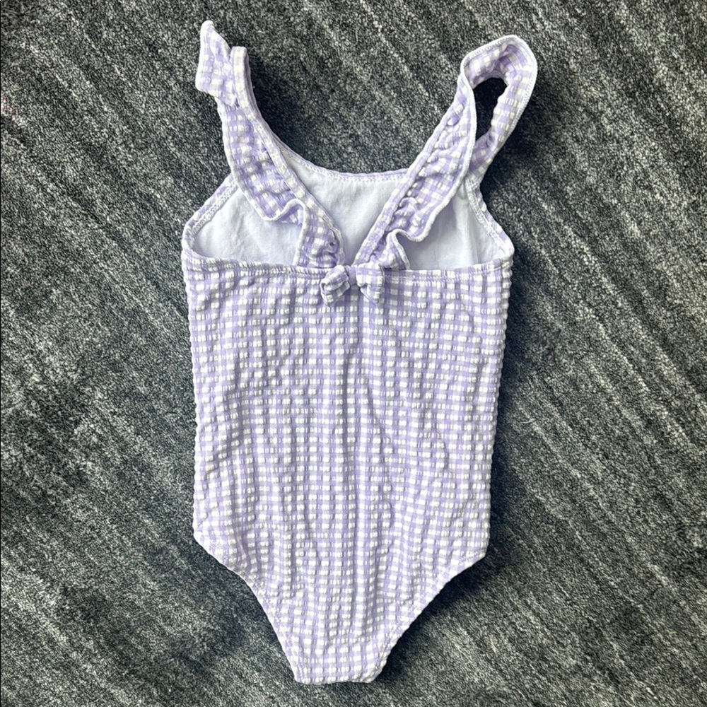 Purple Gingham One-Piece Swimsuit